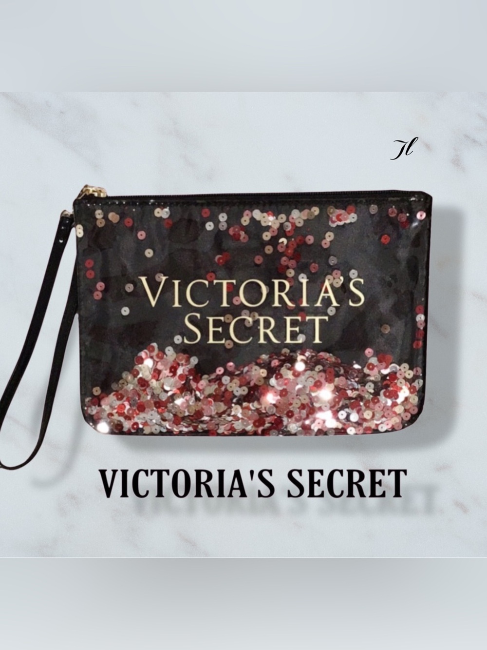 VICTORIAS SECRET Wristlet with‎ Sequins Window